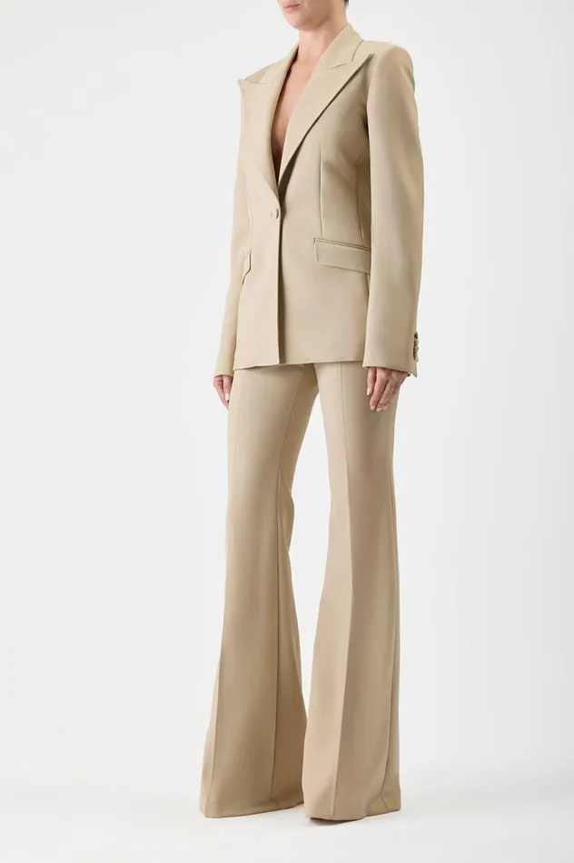Women Suits Gabriela Hearst Leiva Blazer In Khaki Sportswear Wool