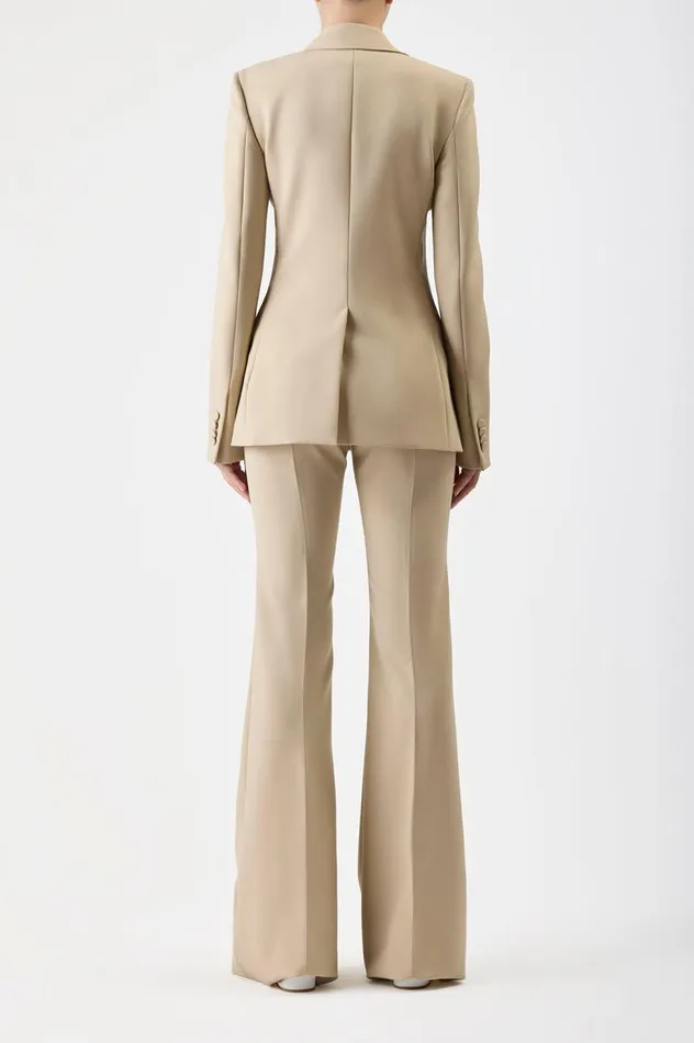 Women Suits Gabriela Hearst Leiva Blazer In Khaki Sportswear Wool
