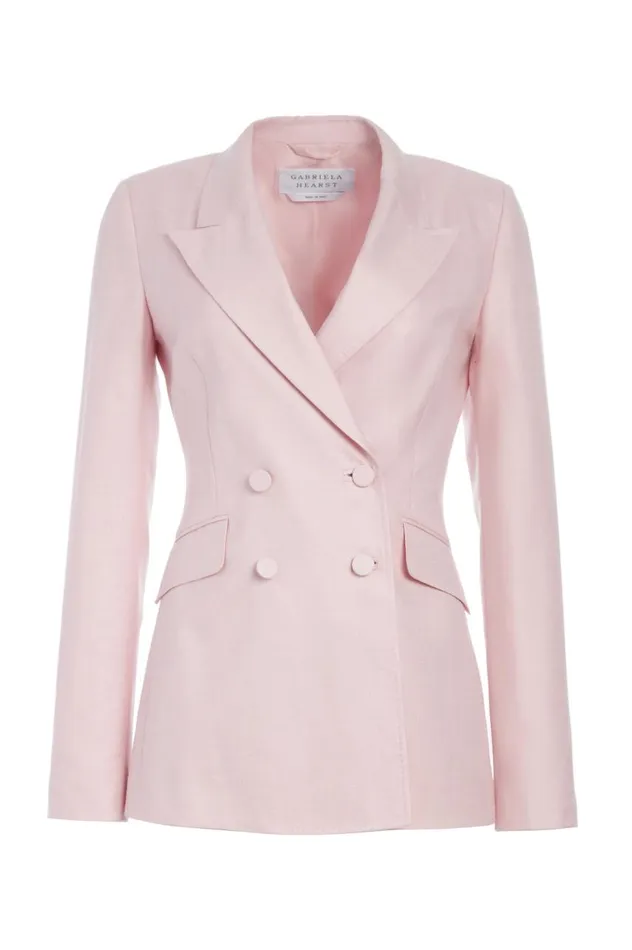 Women Suits Gabriela Hearst Stephanie Blazer In Blush Virgin Wool And Silk Linen Twill