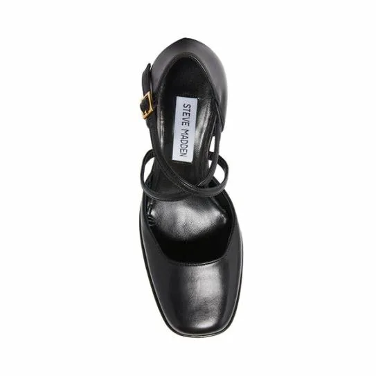 Women SUZANNA BLACK LEATHER Black Leather Steve Madden Heels Women SUZANNA BLACK LEATHER Black Leather Steve Madden Heels