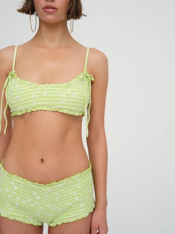 Women Swim For Love and Lemons Henry Swim Short Green