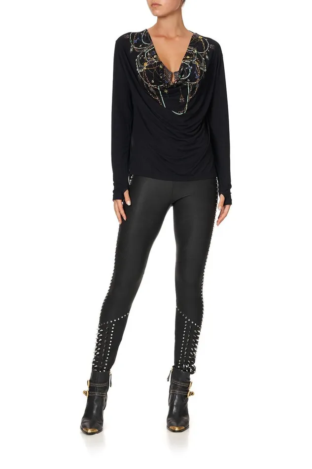 Women Tees Camilla Cowl Back Long Sleeve Tee Punk Of Primrose