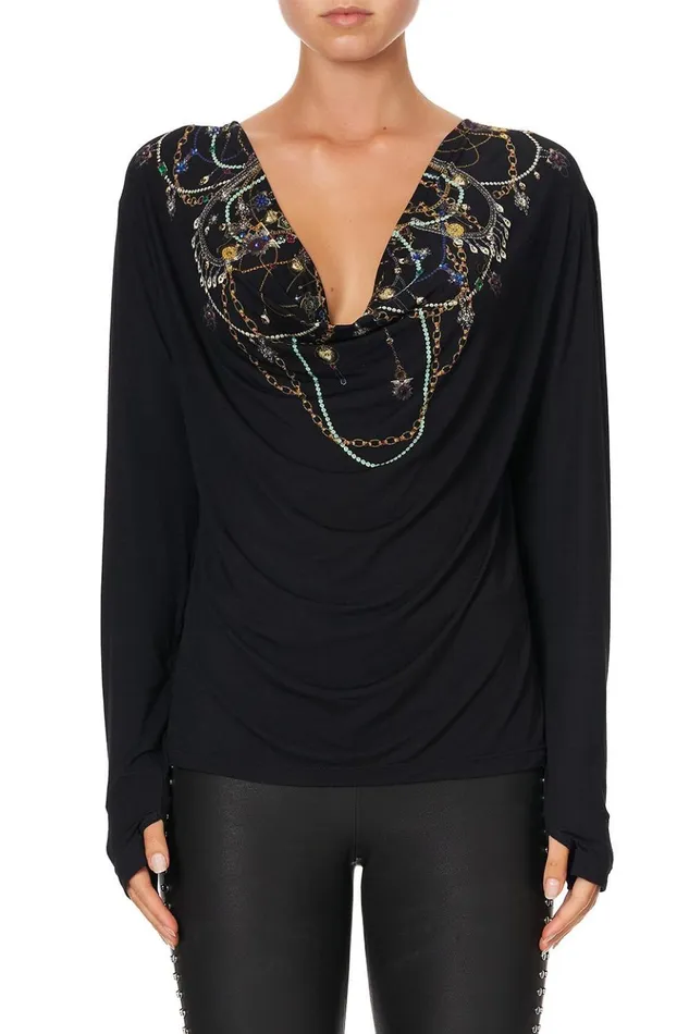 Women Tees Camilla Cowl Back Long Sleeve Tee Punk Of Primrose