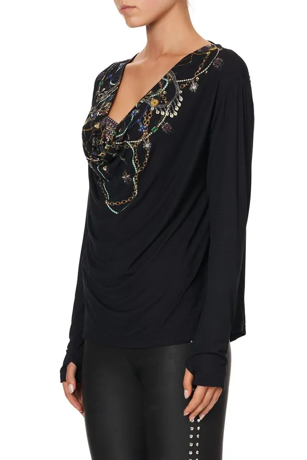 Women Tees Camilla Cowl Back Long Sleeve Tee Punk Of Primrose