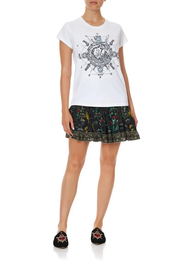 Women Tees Camilla Curved Hem Fitted Tee Aquarius