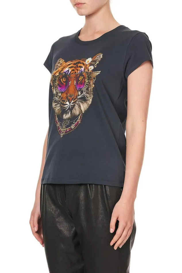 Women Tees Camilla Curved Hem Fitted Tee Drifting Dreamer
