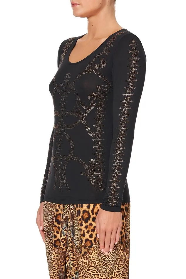 Women Tees Camilla Long Sleeve Fitted Top Lady Lodge
