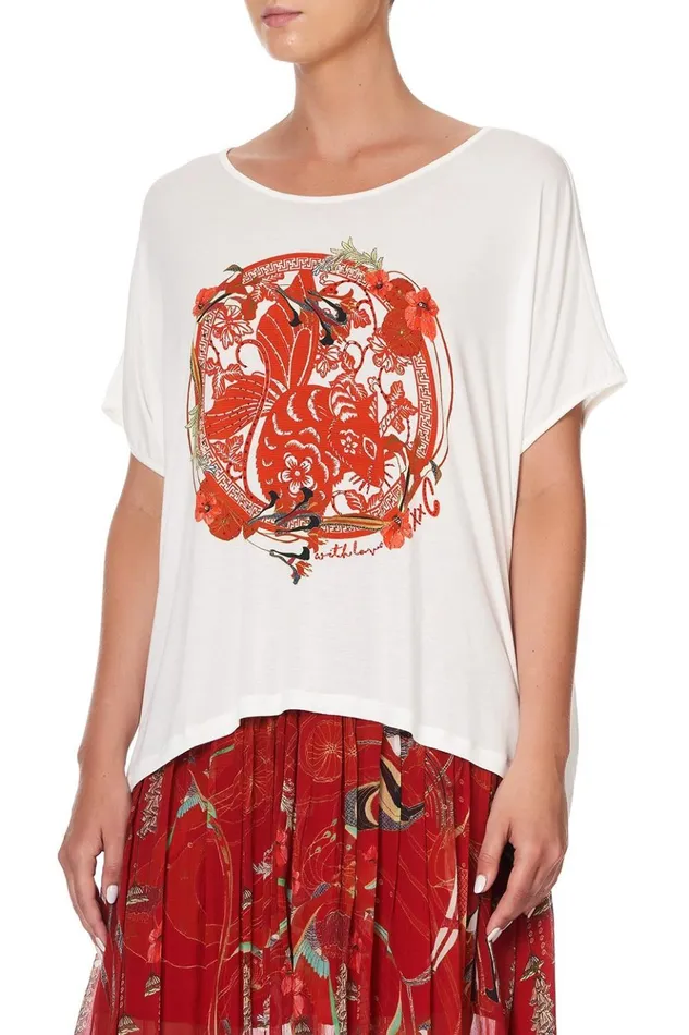 Women Tees Camilla Loose Fit Round Neck Tee Forbidden Fruit