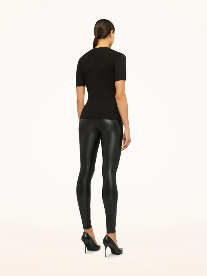 Women Tops and Tshirts Wolford Cashmere Top Short Sleeves Black