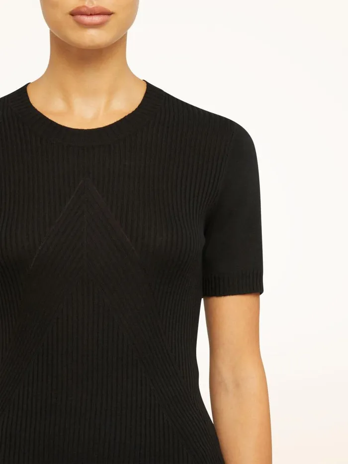 Women Tops and Tshirts Wolford Cashmere Top Short Sleeves Black