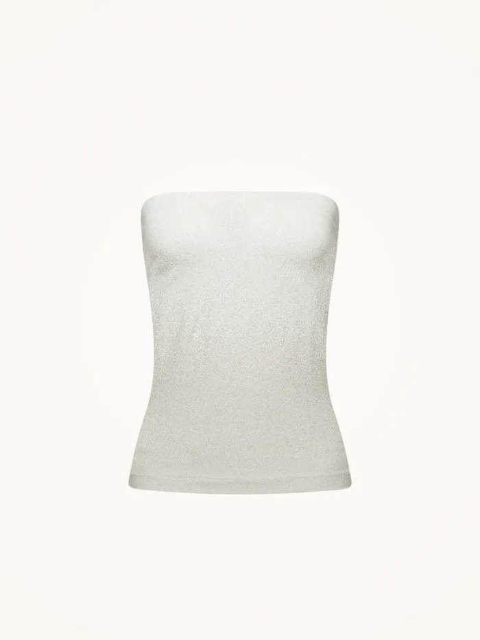 Women Tops and Tshirts Wolford Fading Shine Top Sleeveless Silver Shine