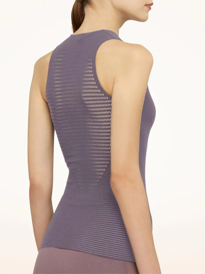 Women Tops and Tshirts Wolford Grid Net Top Sleeveless Arctic Dust
