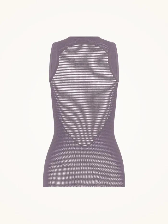 Women Tops and Tshirts Wolford Grid Net Top Sleeveless Arctic Dust