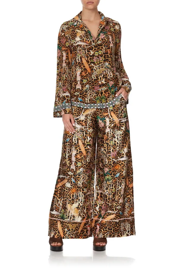 Women Tops Camilla Button Down Shirt With Contrast Fauna Electro
