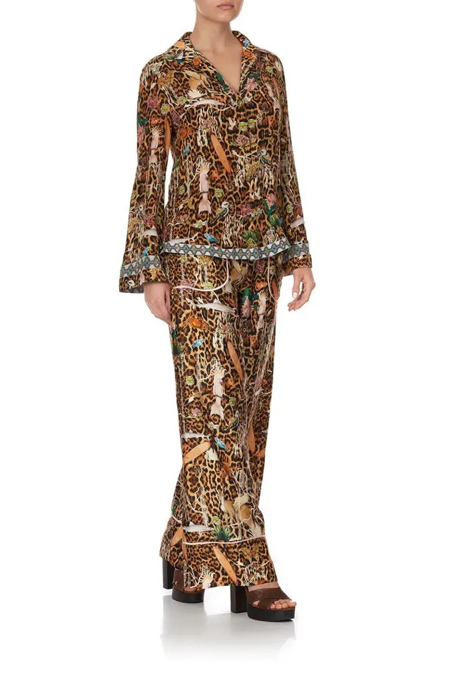Women Tops Camilla Button Down Shirt With Contrast Fauna Electro