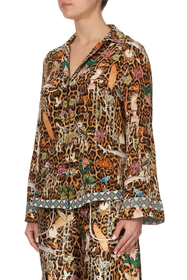 Women Tops Camilla Button Down Shirt With Contrast Fauna Electro