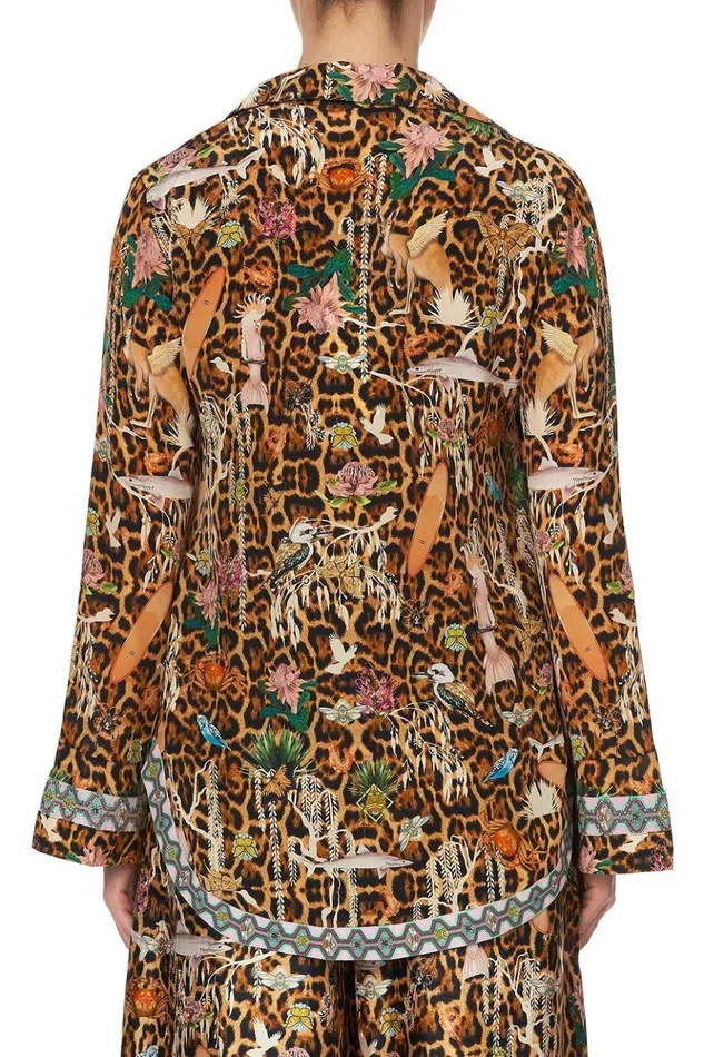 Women Tops Camilla Button Down Shirt With Contrast Fauna Electro