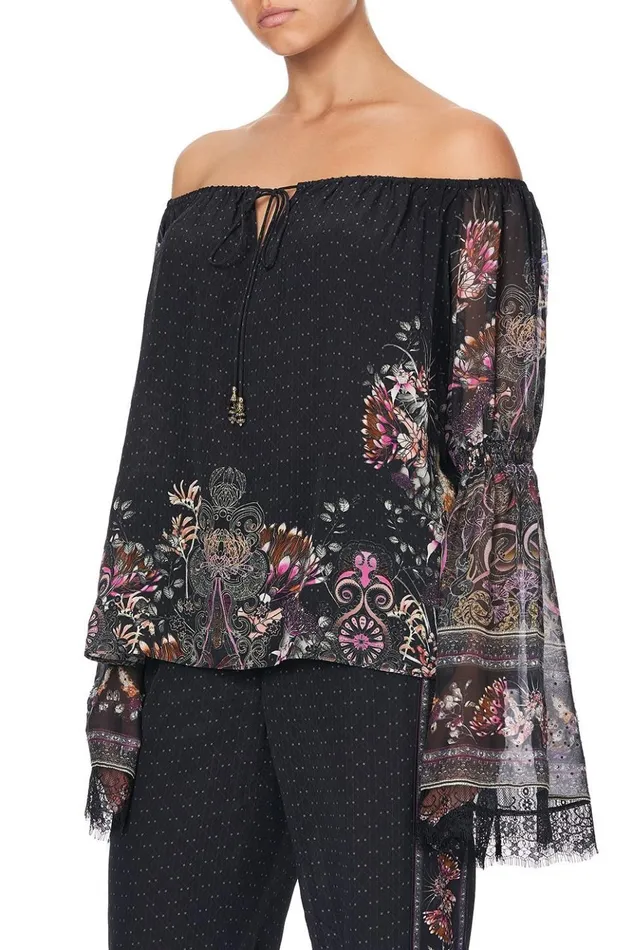 Women Tops Camilla Drop Shoulder Bell Sleeve Top Restless Nights