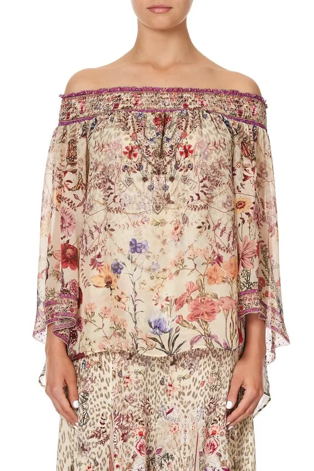 Women Tops Camilla Off Shoulder Shirred Blouse Drifting Dreamer