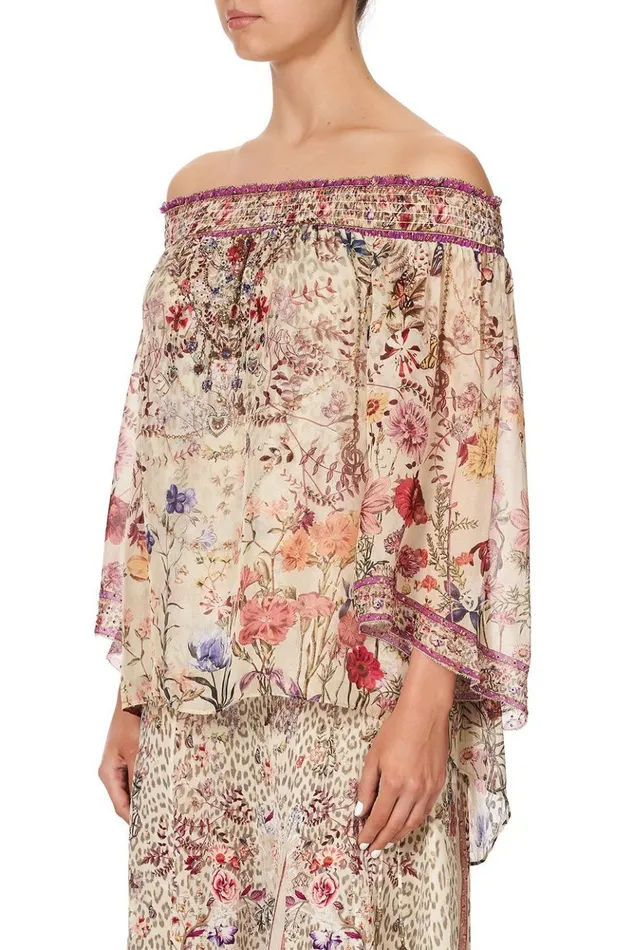 Women Tops Camilla Off Shoulder Shirred Blouse Drifting Dreamer