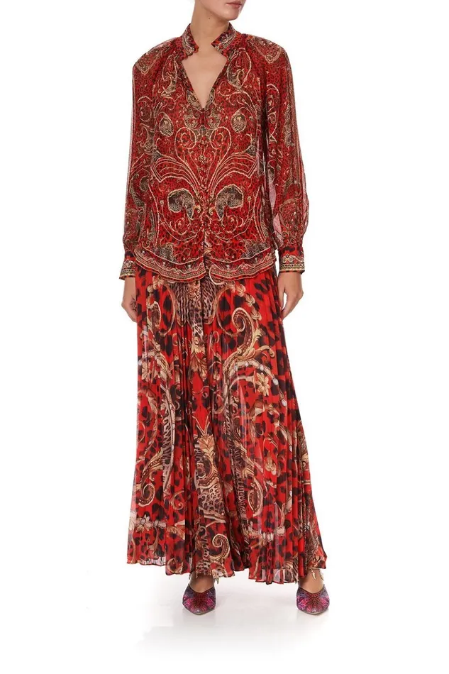 Women Tops Camilla Raglan Button Up Shirt Slave To The Rhythm