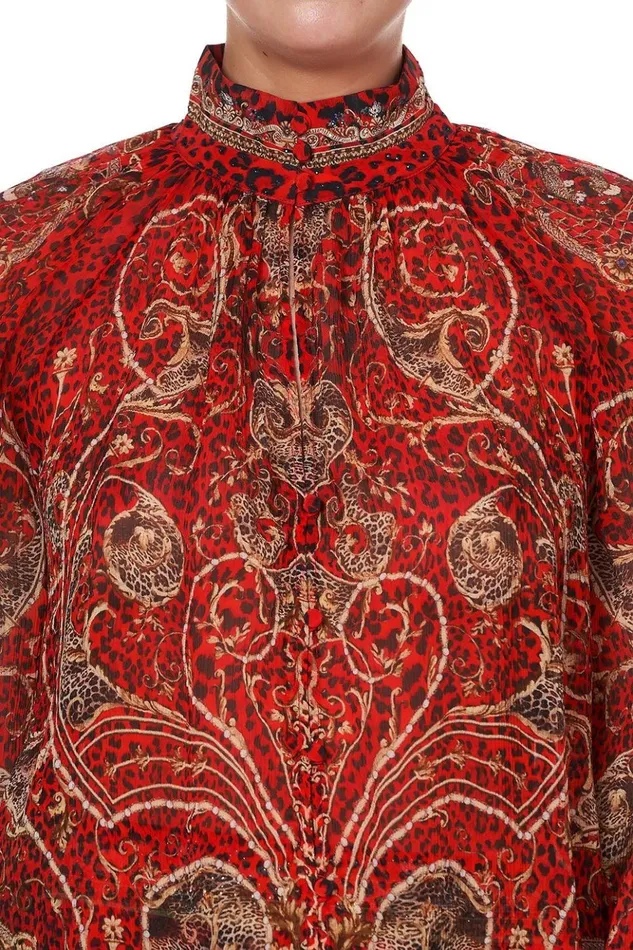 Women Tops Camilla Raglan Button Up Shirt Slave To The Rhythm