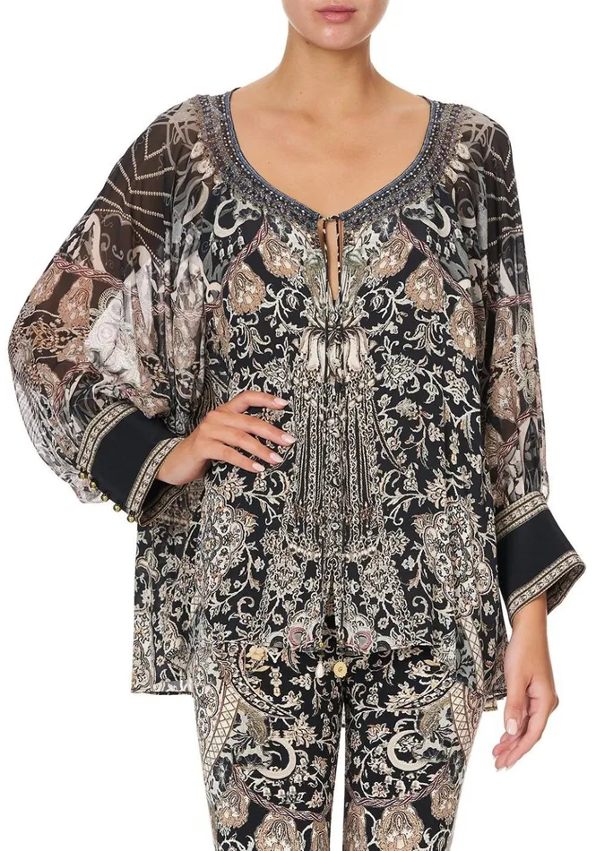 Women Tops Camilla Raglan Sleeve Button Up Top Dust Her Off