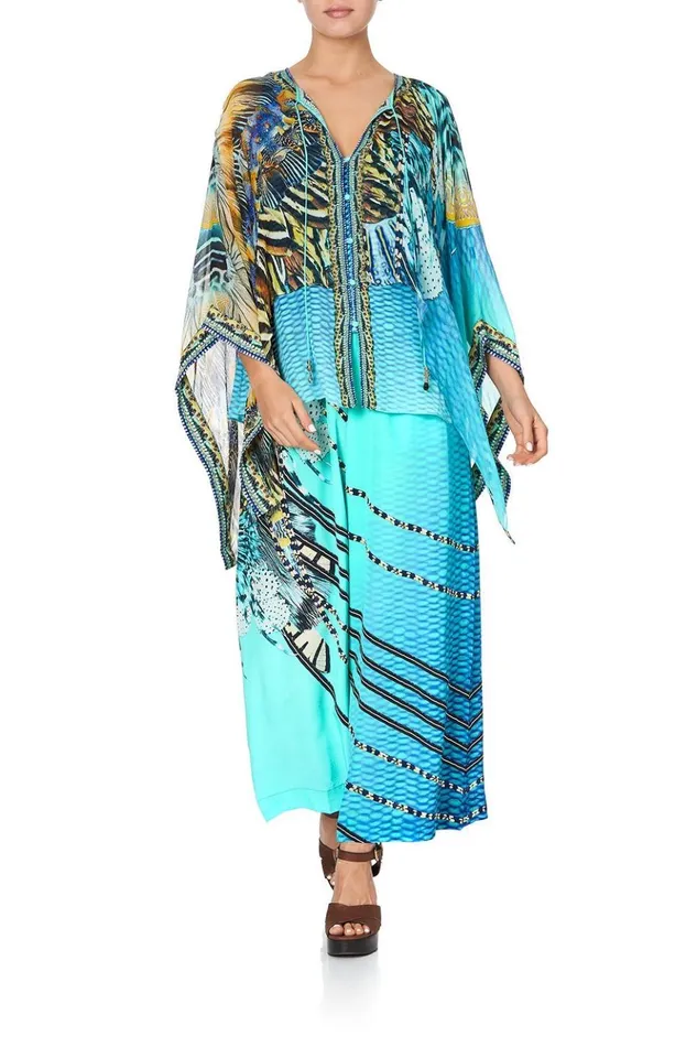 Women Tops Camilla Sheer Layered Top Marine Queen
