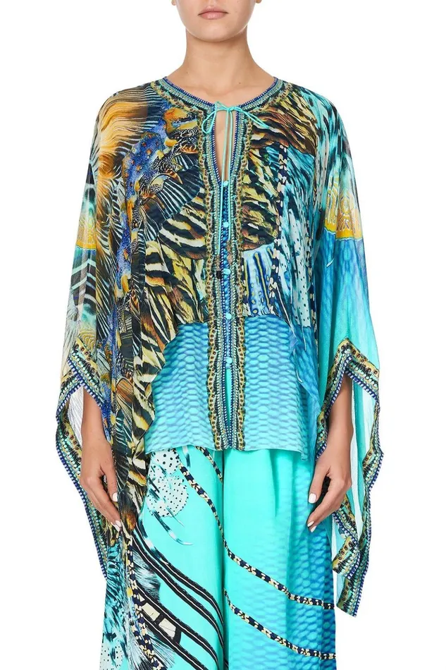 Women Tops Camilla Sheer Layered Top Marine Queen