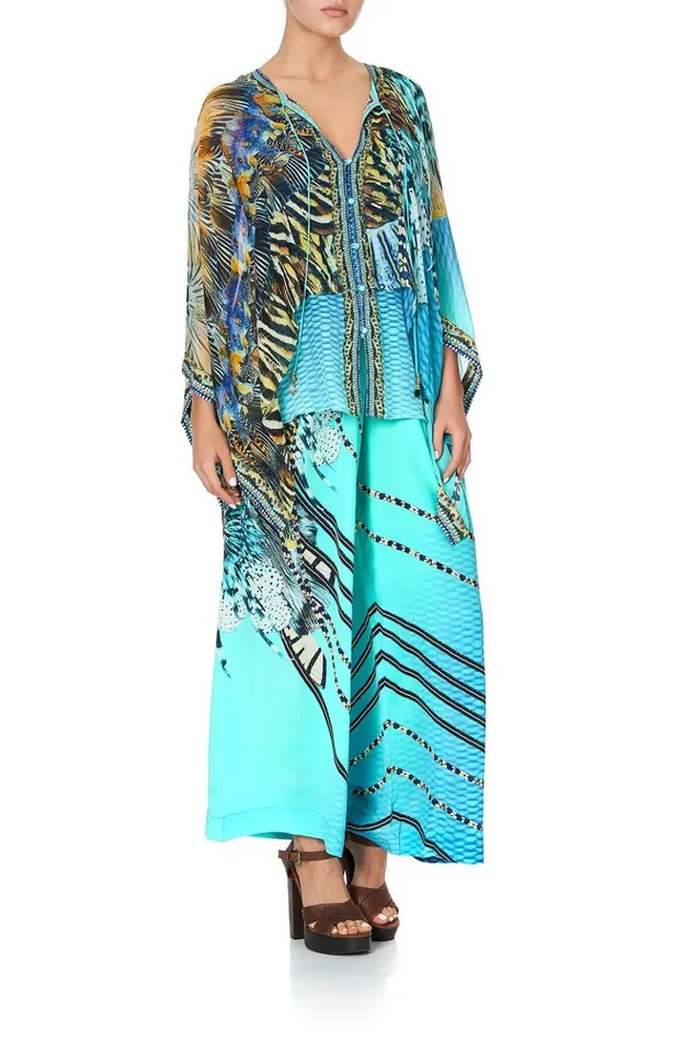Women Tops Camilla Sheer Layered Top Marine Queen