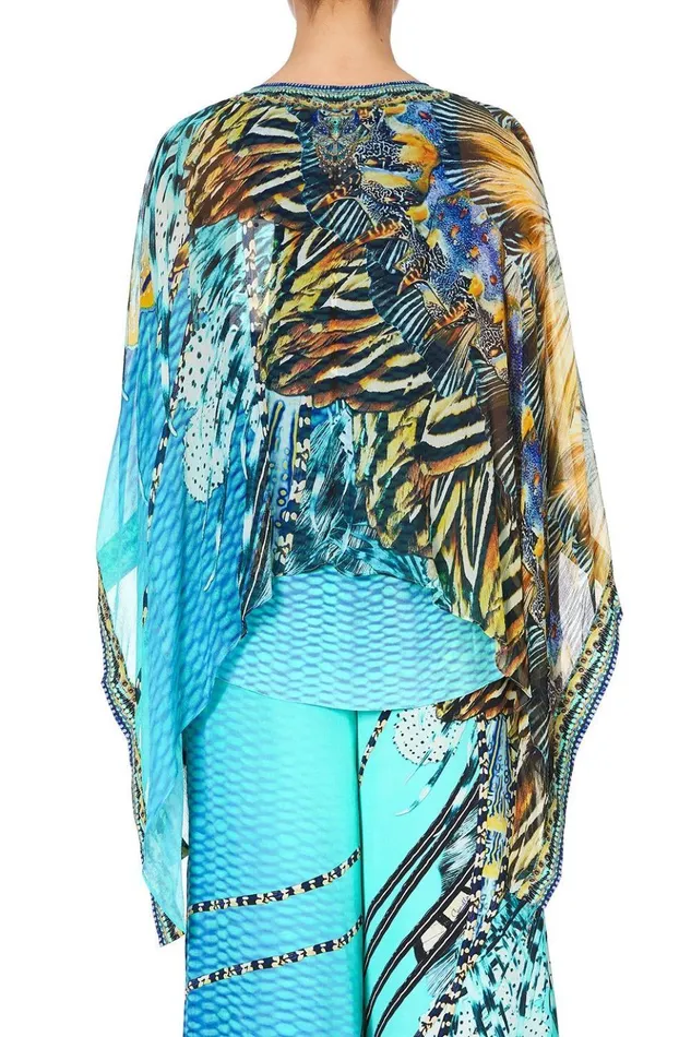 Women Tops Camilla Sheer Layered Top Marine Queen