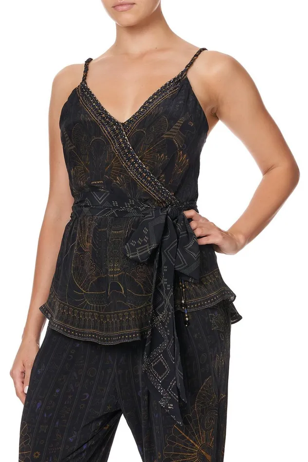Women Tops Camilla Wrap Top With Twist Straps Cobra King