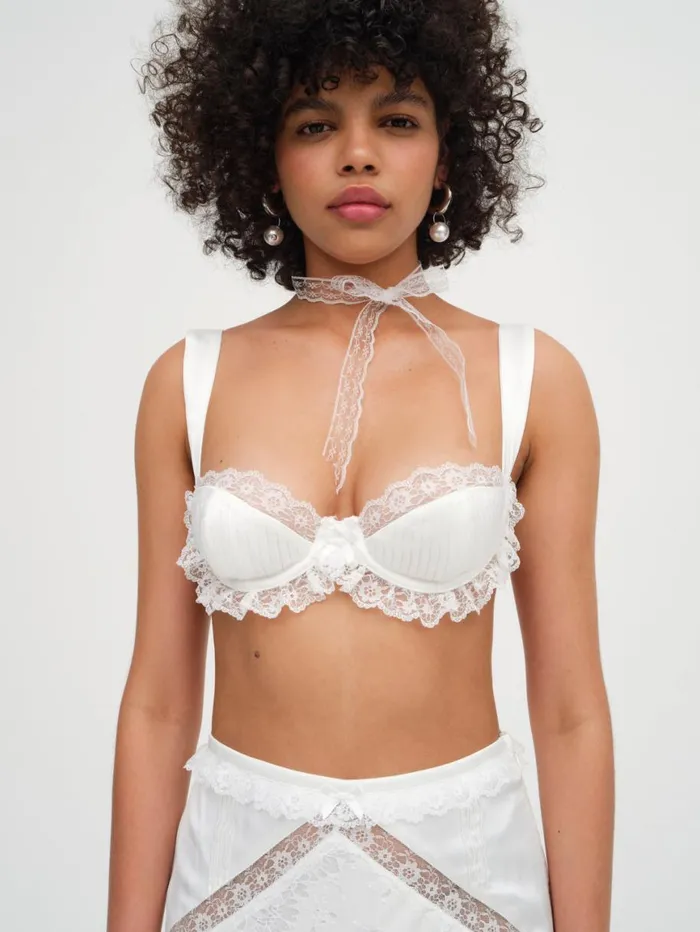 Women Tops For Love and Lemons Allira Lace Bra Top White Women Tops For Love and Lemons Allira Lace Bra Top White