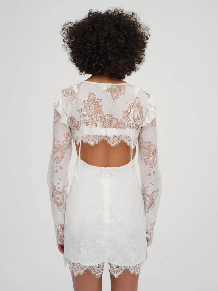 Women Tops For Love and Lemons Allira Lace Shrug White Women Tops For Love and Lemons Allira Lace Shrug White