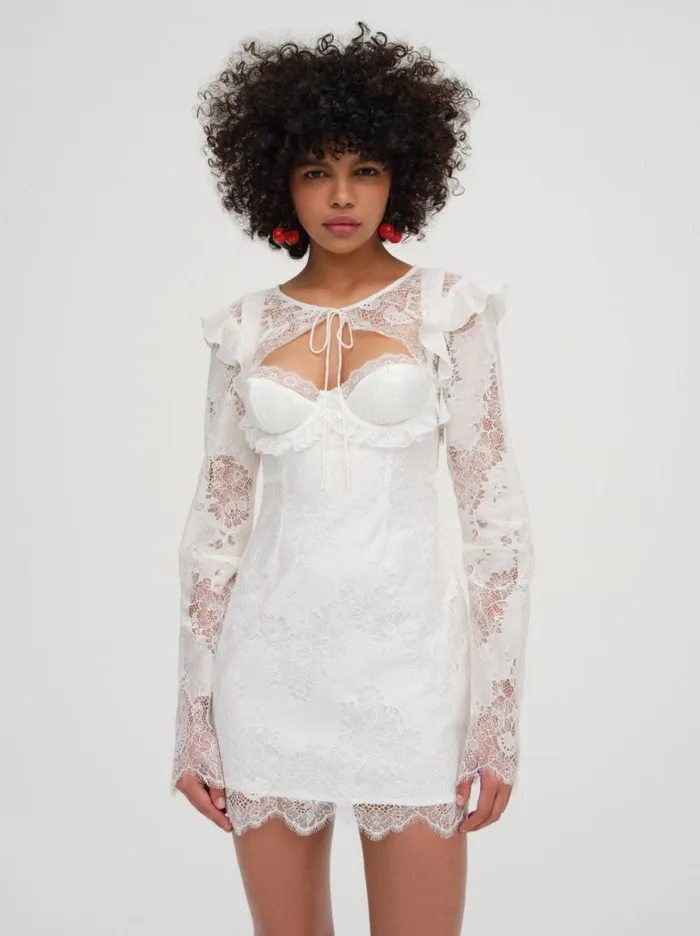 Women Tops For Love and Lemons Allira Lace Shrug White Women Tops For Love and Lemons Allira Lace Shrug White