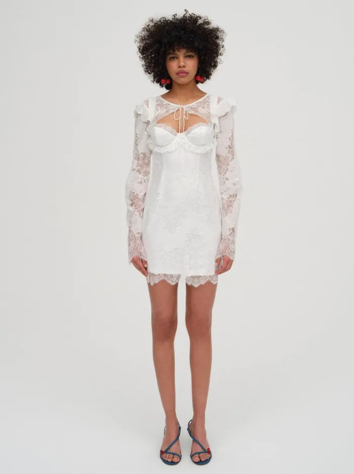 Women Tops For Love and Lemons Allira Lace Shrug White Women Tops For Love and Lemons Allira Lace Shrug White