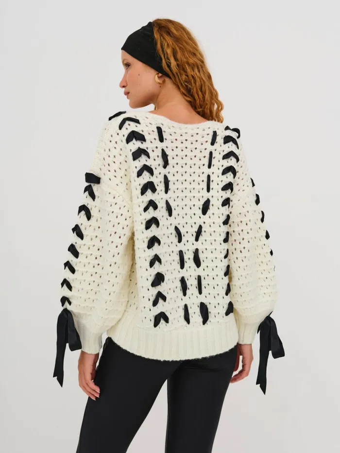 Women Tops For Love and Lemons Laurel Sweater Ivory Women Tops For Love and Lemons Laurel Sweater Ivory