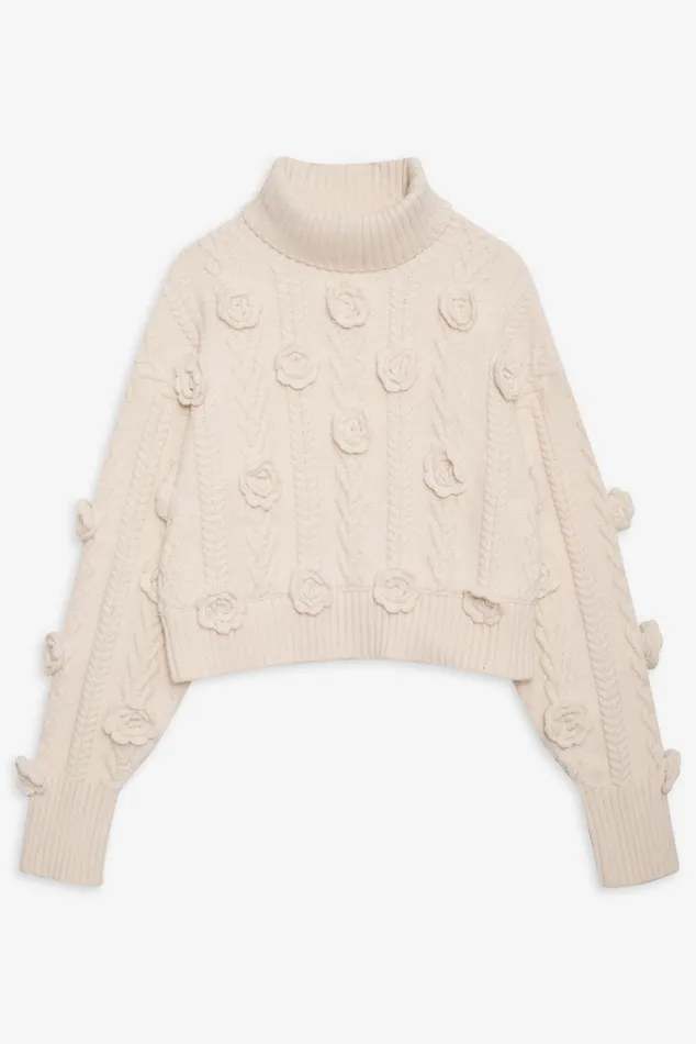 Women Tops For Love and Lemons Martina Cropped Sweater Ivory Women Tops For Love and Lemons Martina Cropped Sweater Ivory