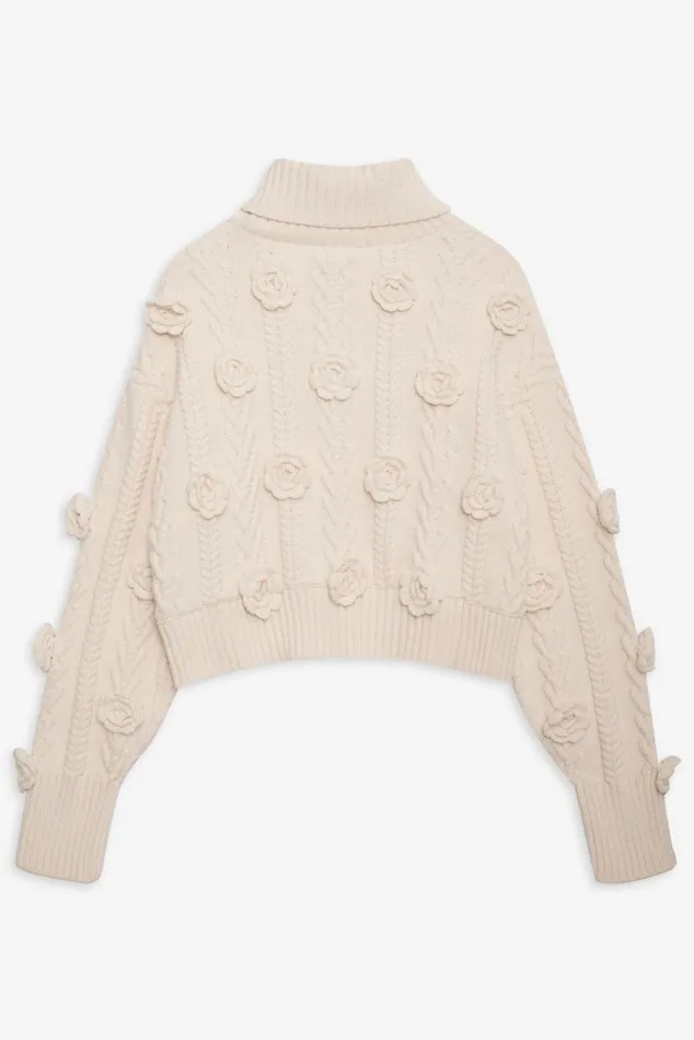 Women Tops For Love and Lemons Martina Cropped Sweater Ivory Women Tops For Love and Lemons Martina Cropped Sweater Ivory