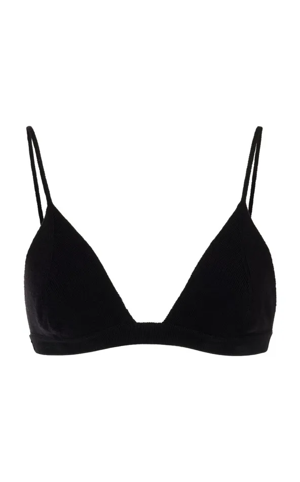 Women Tops Gabriela Hearst Chevier Knit Bra In Black Merino Wool