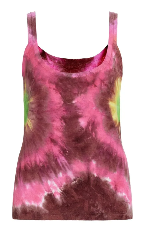 Women Tops Gabriela Hearst Graham Knit Tank Top In Multi Tie Dye Cashmere