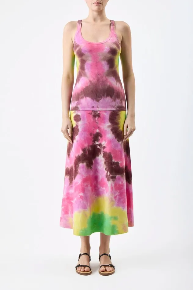 Women Tops Gabriela Hearst Graham Knit Tank Top In Multi Tie Dye Cashmere