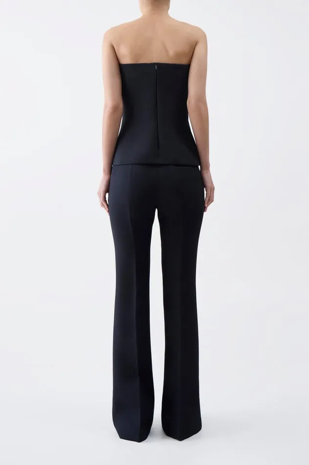 Women Tops Gabriela Hearst Una Top In Black Wool Silk Cady