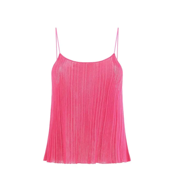 Women Tops Tom Ford Shiny Viscose Rib Tank Top Bright Rose