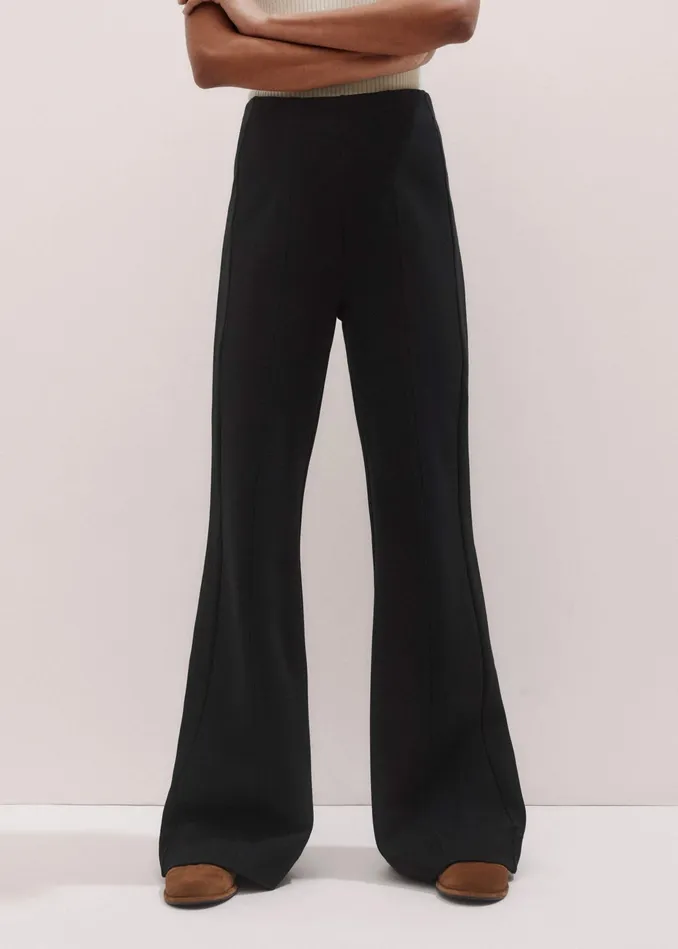 Women Travel Tailoring Kick Flare Pant Black MEEM