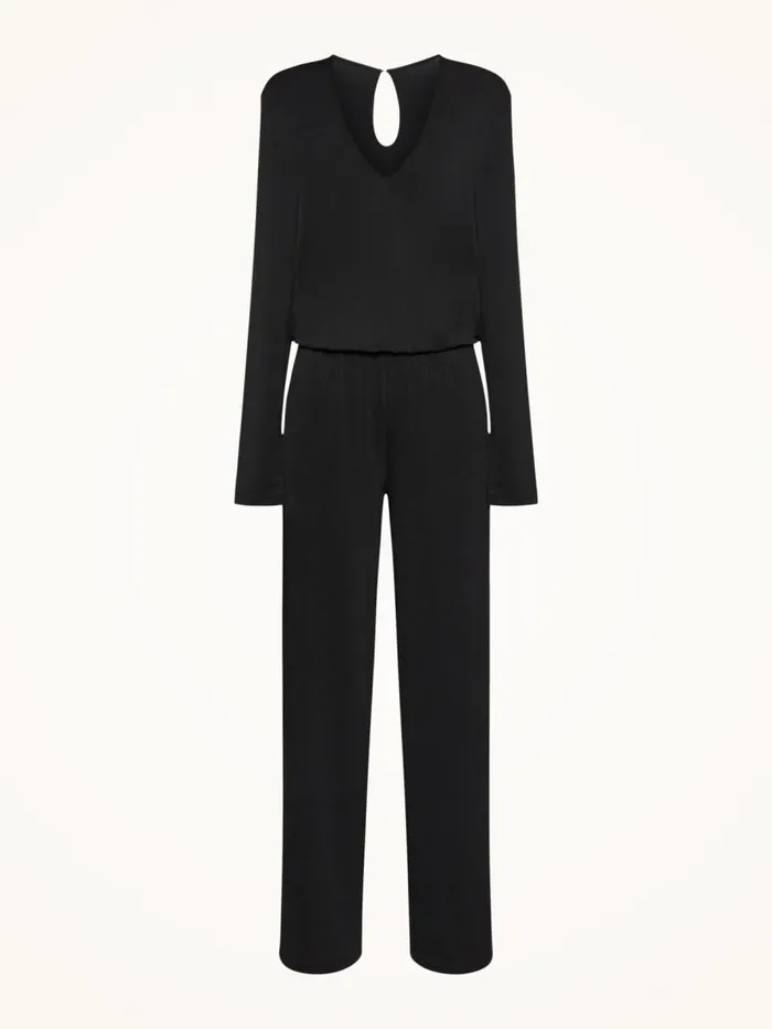 Women Trousers and Jumpsuits Wolford Crepe Jersey Jumpsuit Black