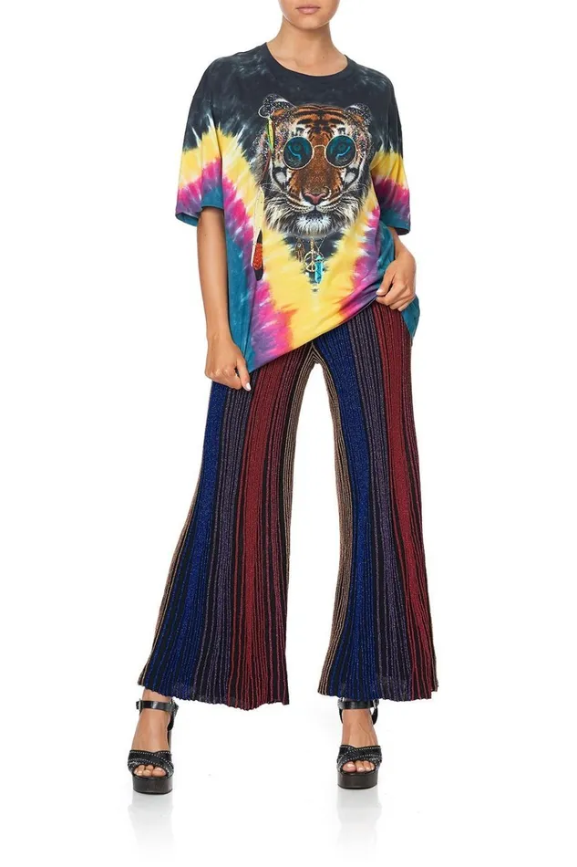 Women Trousers and Leggings Camilla Flared Metallic Knit Pants Folk River