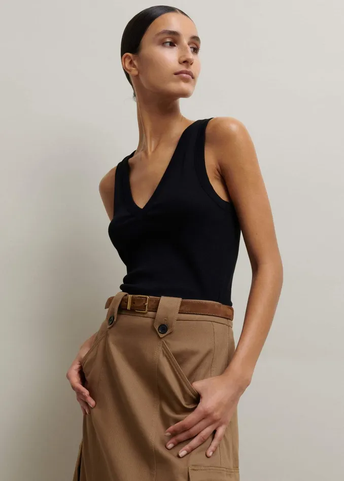 Women Ultimate VNeck Vest Black MEEM