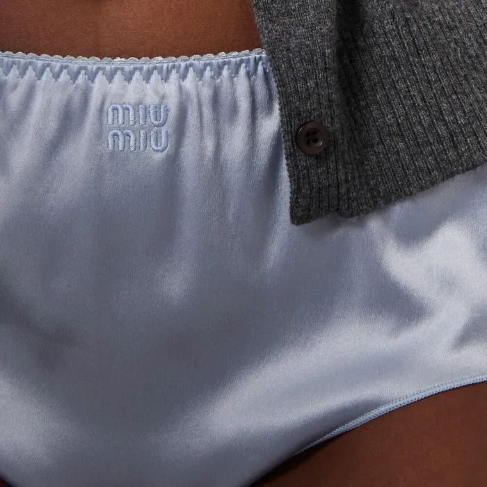 Women Underwear And Beachwear Miu Miu Satin Panty Astro Women Underwear And Beachwear Miu Miu Satin Panty Astro