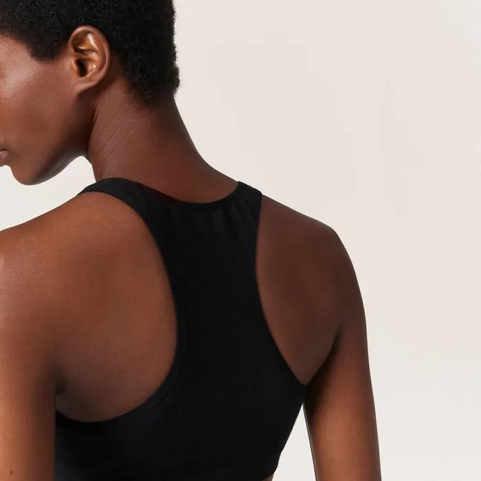 Women Underwear And Beachwear Miu Miu Seamless Racerback Top Black Women Underwear And Beachwear Miu Miu Seamless Racerback Top Black